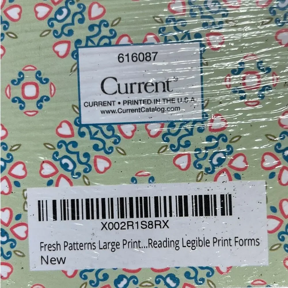 NEW Current Address Book Large Print Green Blue Floral Spiral Bound Organizer